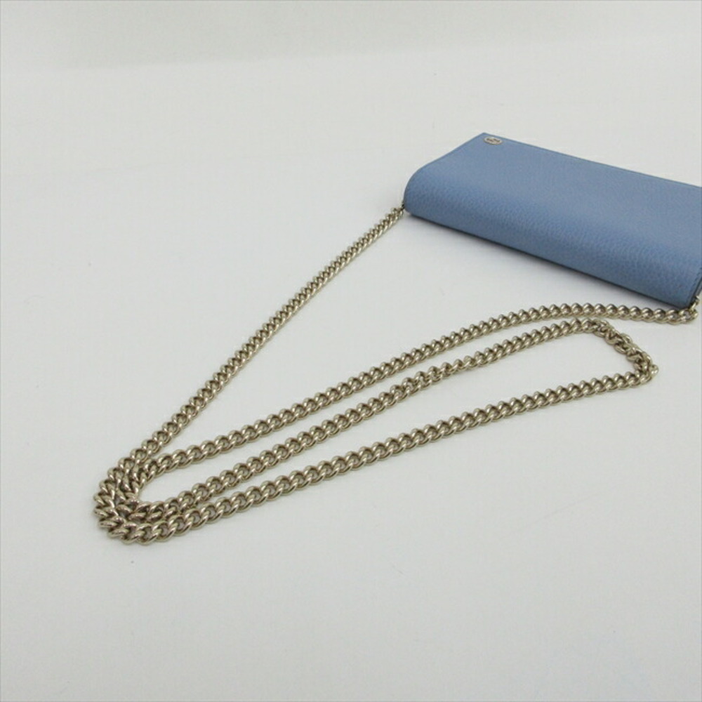 Gucci Interlocking Chain Wallet Blue Leather Clut… - image 8